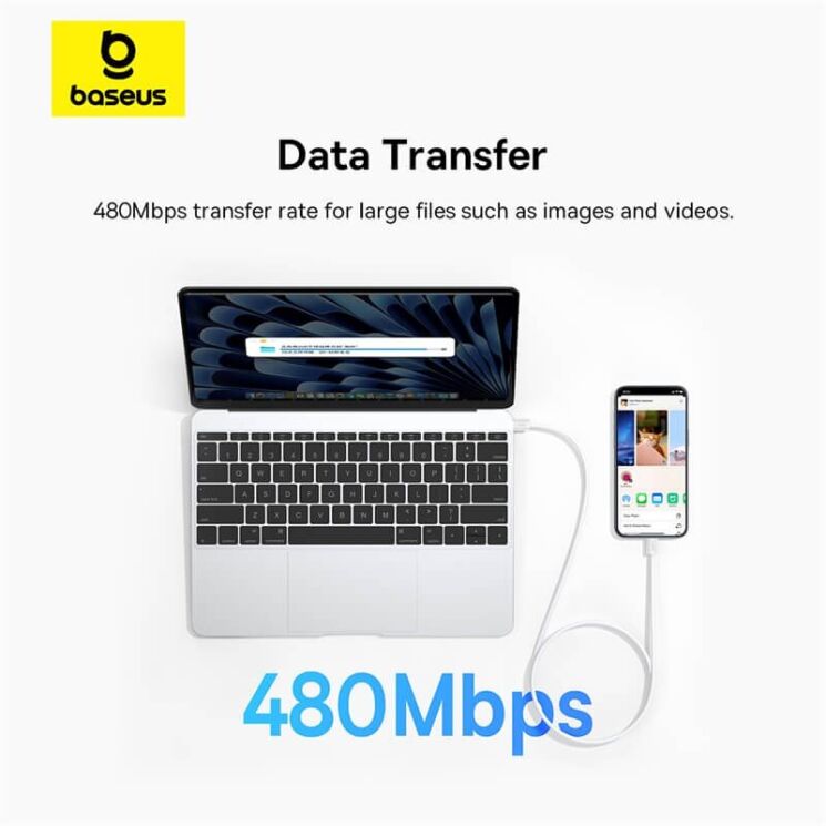 Кабель Baseus Superior Series 2 Type-C to Type-C (100W, 1m) P10365200211-03 - White: фото 13 з 13