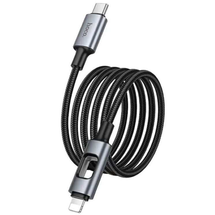 Кабель Hoco U144 Type-C to Lightning (27W, 3A, 1.2m) - Black: фото 4 из 6