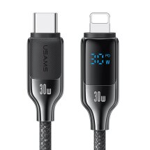Кабель USAMS SJ741 Type-C to Lightning (30W, 3A, 1.2m) - Gray: фото 1 из 13