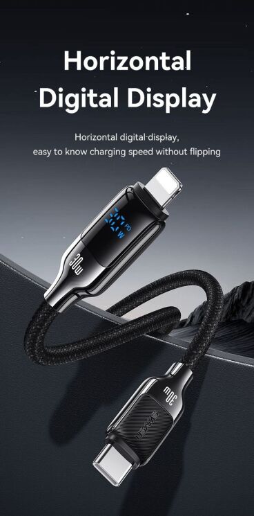 Кабель USAMS SJ741 Type-C to Lightning (30W, 3A, 1.2m) - Gray: фото 5 из 13