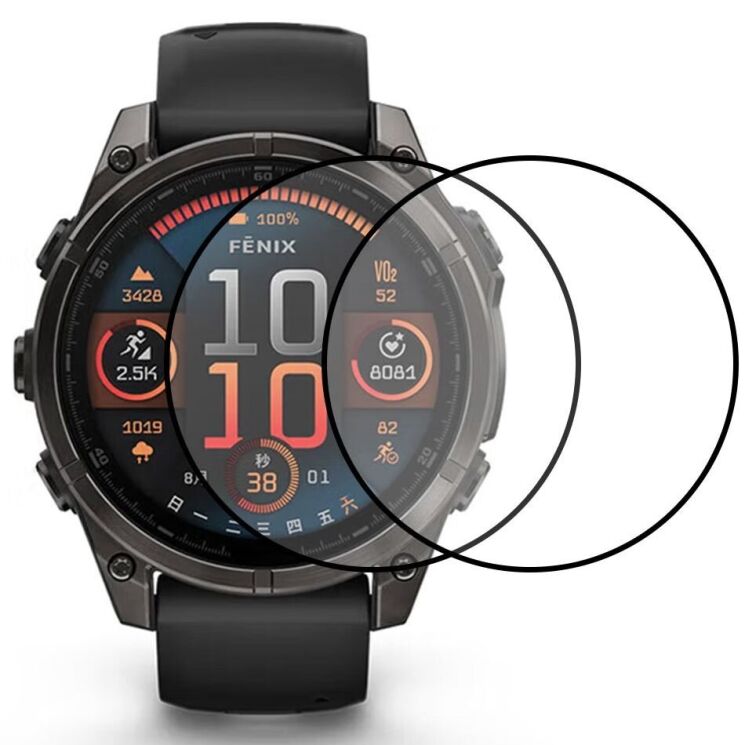 Комплект защитных пленок Deexe Protector Film для Garmin Fenix 8 (51mm) - Black: фото 1 из 5