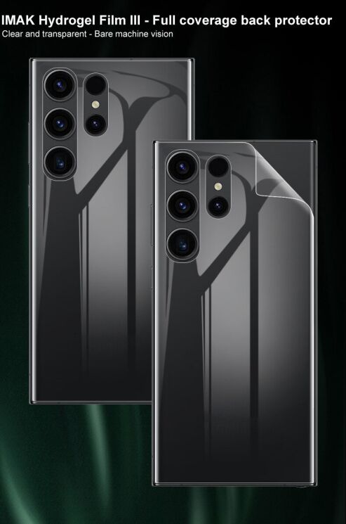 Комплект захисних плівок на задню панель IMAK Full Coverage Hydrogel Film для Samsung Galaxy S23 Ultra (S918): фото 5 з 10
