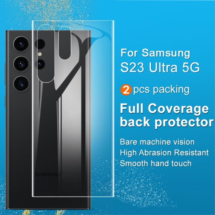 Комплект захисних плівок на задню панель IMAK Full Coverage Hydrogel Film для Samsung Galaxy S23 Ultra (S918): фото 4 з 10