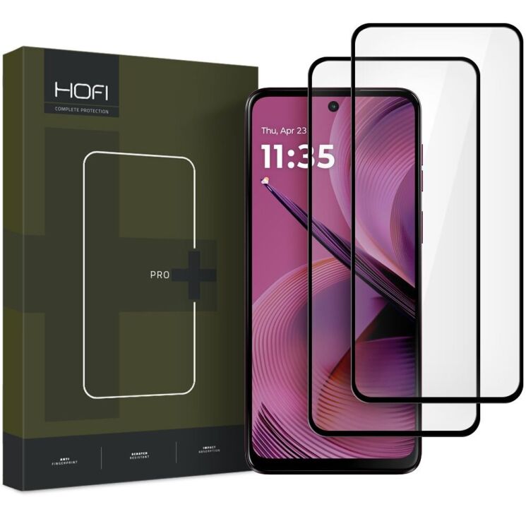 Комплект захисних стекол (2шт) HOFI Glass Pro+ (FP) для Motorola Moto G55 - Black: фото 1 з 4