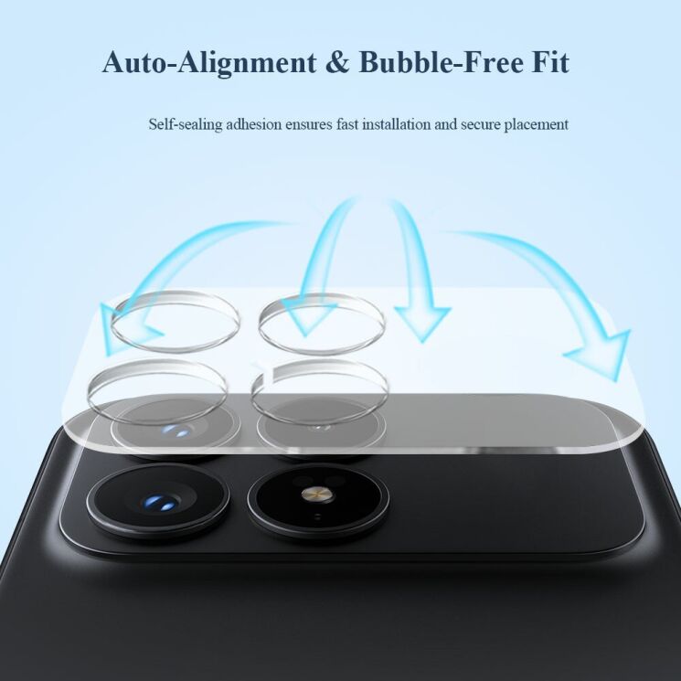 Комплект захисного скла на камеру LEREACH Camera Lens Protector для Xiaomi Poco F8 Pro - Transparent: фото 7 з 10