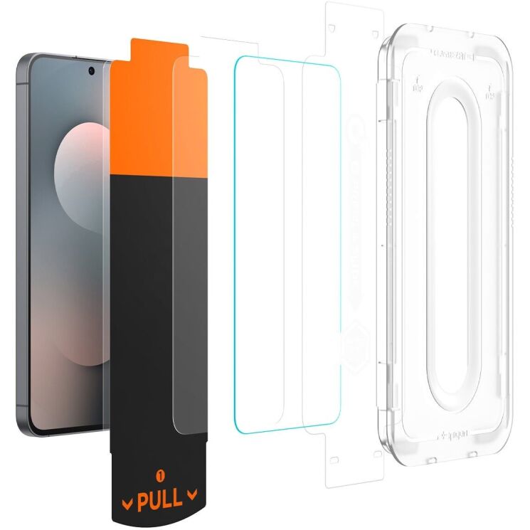 Комплект защитных стекол Spigen GLAS.tR EZ Fit Pro (FP) для Samsung Galaxy S25 FE (S731) AGL10202: фото 3 из 14