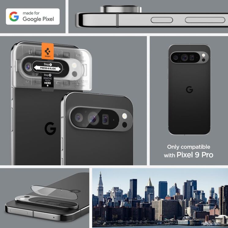 Комплект захисних стекол Spigen (SGP) Optik Pro Lens Protector для Google Pixel 9 Pro: фото 15 з 15