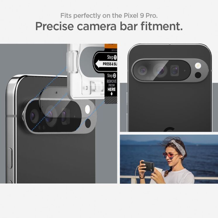 Комплект захисних стекол Spigen (SGP) Optik Pro Lens Protector для Google Pixel 9 Pro: фото 11 з 15
