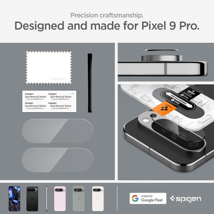 Комплект захисних стекол Spigen (SGP) Optik Pro Lens Protector для Google Pixel 9 Pro: фото 10 з 15