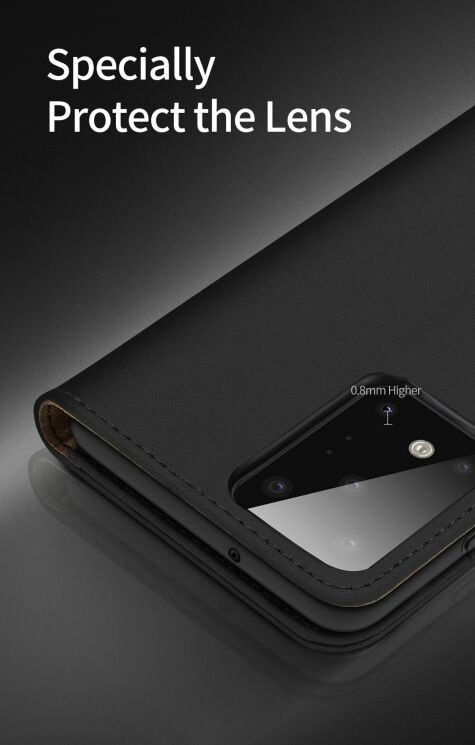 Кожаный чехол DUX DUCIS Wish Series для Samsung Galaxy S20 Ultra (G988) - Black: фото 16 из 19