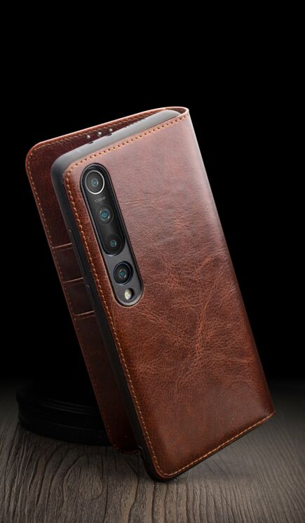 Кожаный чехол QIALINO Classic Case для Xiaomi Mi 10 Pro - Black: фото 12 из 14