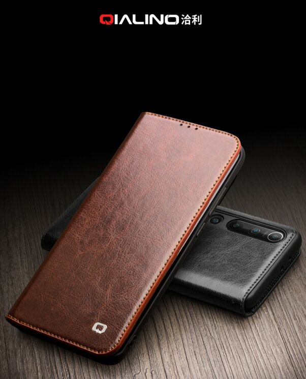 Кожаный чехол QIALINO Classic Case для Xiaomi Mi 10 Pro - Black: фото 7 из 14