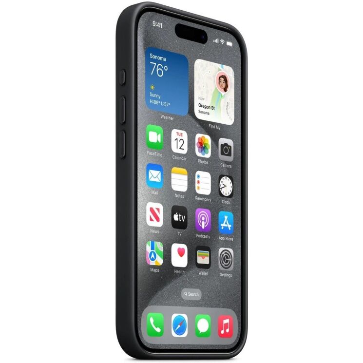 Оригинальный чехол FineWoven MagSafe для Apple iPhone 15 Pro (MT4H3) - Black: фото 4 из 4