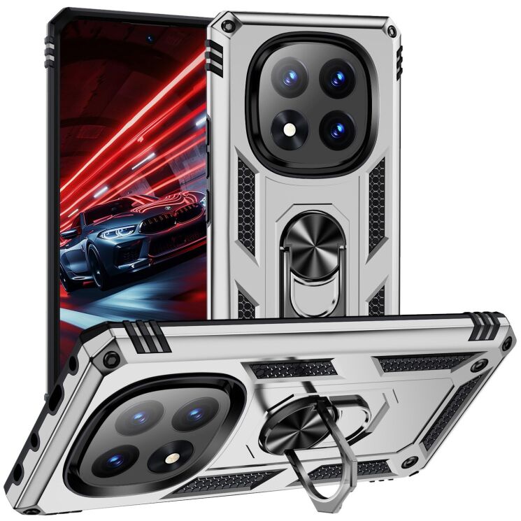 Противоударный чехол с подставкой Deexe Armor Case для Xiaomi Redmi Note 14 Pro Plus - Silver (373271S) Противоударный чехол с подставкой Deexe Armor Case для Xiaomi Redmi Note 14 Pro Plus - Silver: фото 1 из 7