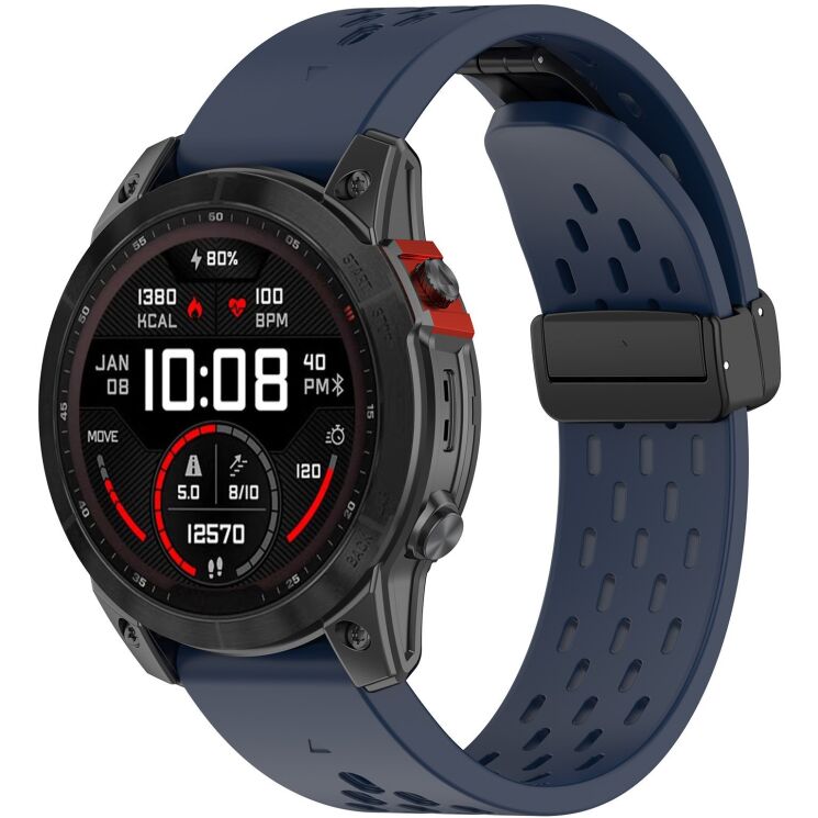 Ремінець Deexe Astra Strap для годинників Garmin з шириною кріплення QuickFit 20mm - Midnight Blue: фото 4 з 9