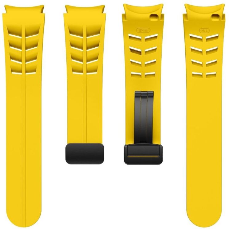 Ремінець Deexe Aurora Strap для Samsung Galaxy Watch 4 / 4 Classic / 5 / 5 Pro / 6 / 6 Classic / 7 / FE - Yellow: фото 5 з 8