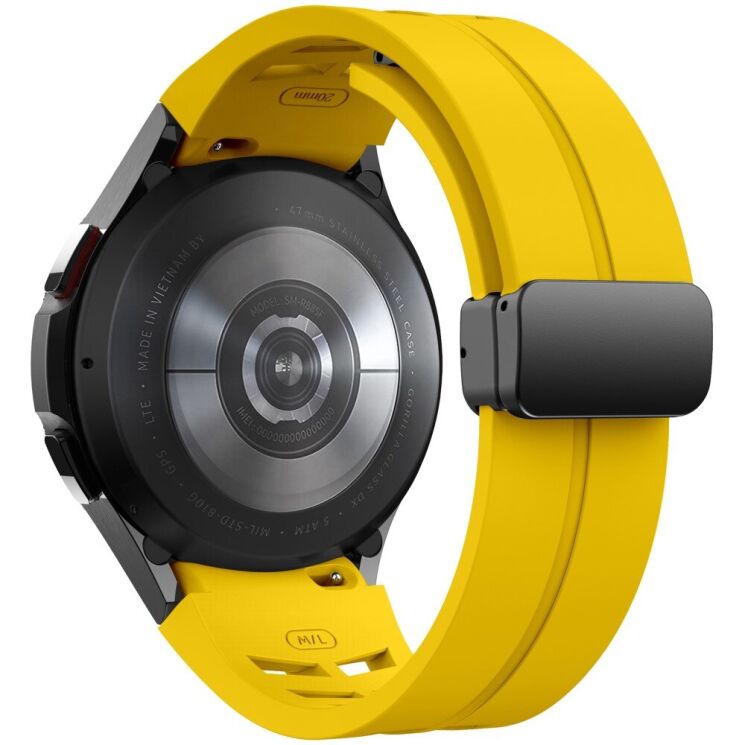 Ремінець Deexe Aurora Strap для Samsung Galaxy Watch 4 / 4 Classic / 5 / 5 Pro / 6 / 6 Classic / 7 / FE - Yellow: фото 1 з 8