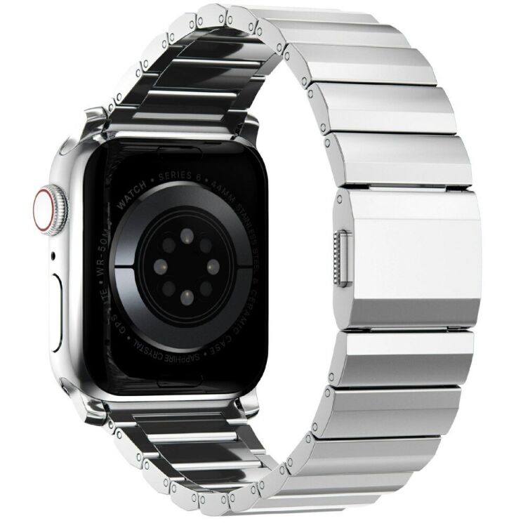 Ремінець Deexe Click Stainless Steel для Apple Watch 46 / 45 / 44 / SE 44 / 42 (Series 1-3) / Ultra / Ultra 2 - Silver: фото 1 з 6