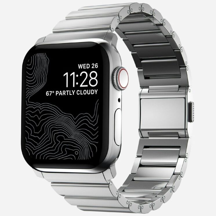 Ремінець Deexe Click Stainless Steel для Apple Watch 46 / 45 / 44 / SE 44 / 42 (Series 1-3) / Ultra / Ultra 2 - Silver: фото 2 з 6