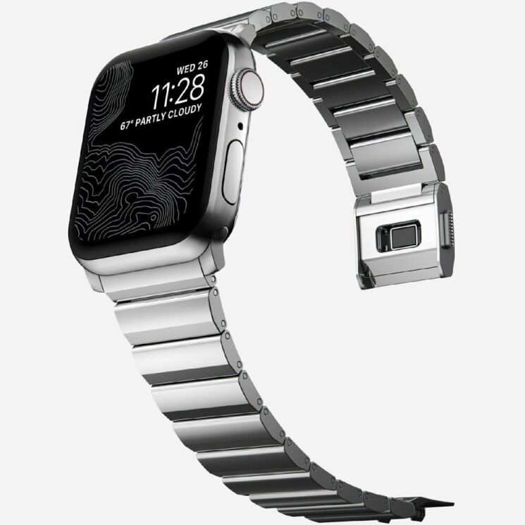 Ремінець Deexe Click Stainless Steel для Apple Watch 46 / 45 / 44 / SE 44 / 42 (Series 1-3) / Ultra / Ultra 2 - Silver: фото 3 з 6