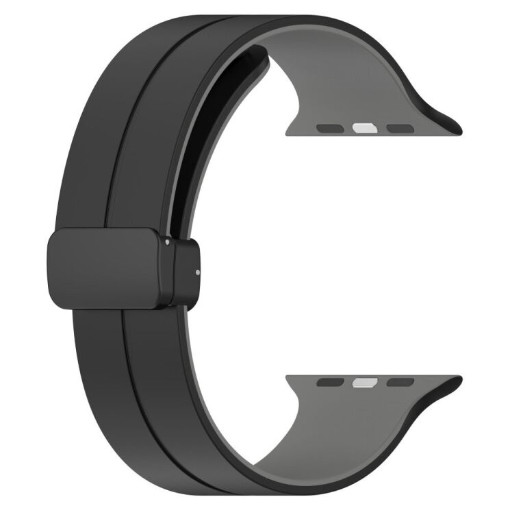 Ремінець Deexe Color Soft Line для Apple Watch 42 (Series 10/11) / 41 / 40 / SE 40 / 38 - Black / Grey: фото 2 з 7