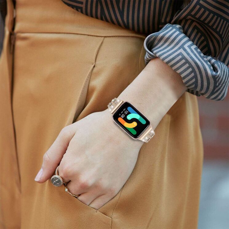 Ремінець Deexe Crystal Design для Samsung Galaxy Fit 3 - Silver: фото 5 з 6