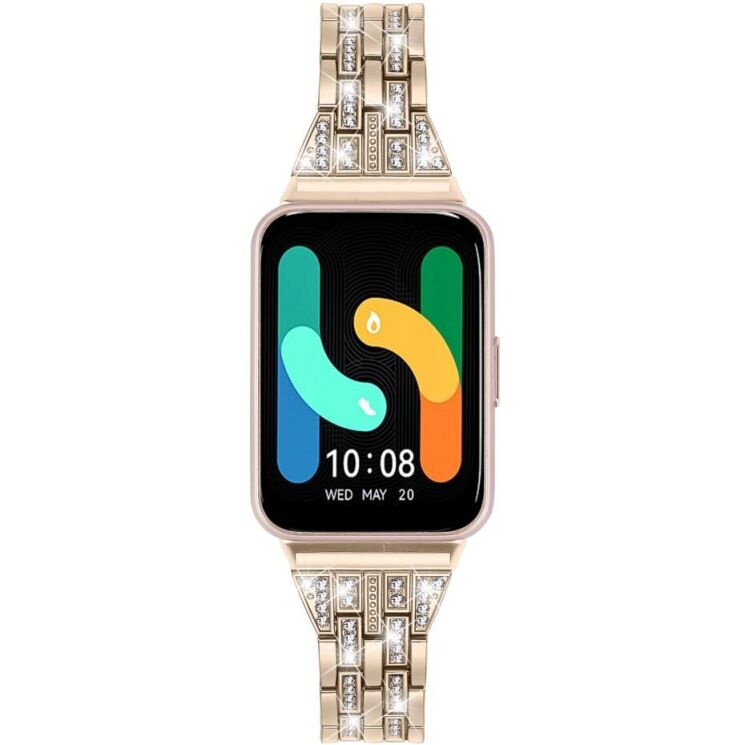 Ремінець Deexe Crystal Design для Samsung Galaxy Fit 3 - Gold: фото 2 з 6