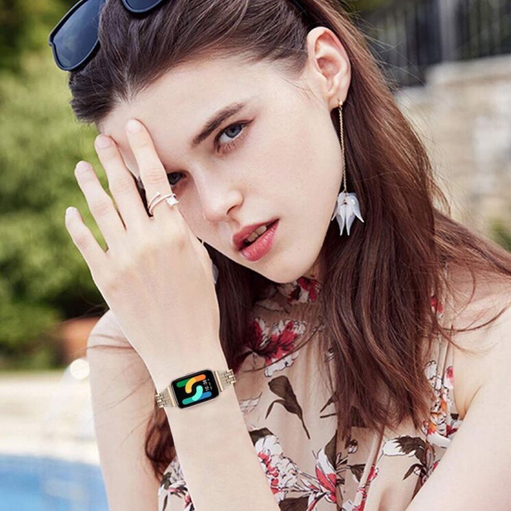 Ремінець Deexe Crystal Design для Samsung Galaxy Fit 3 - Silver: фото 4 з 6