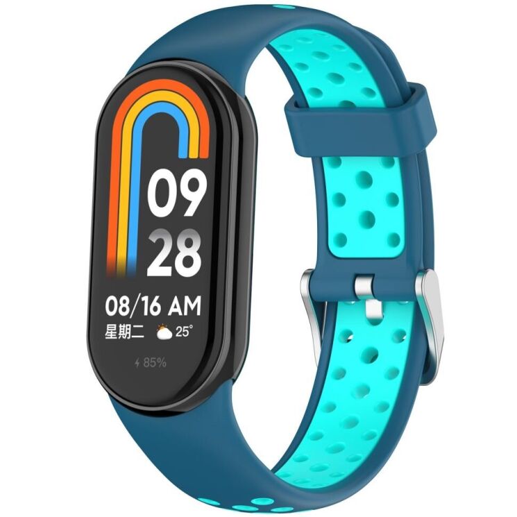 Ремешок Deexe Dot Color для Xiaomi Mi Smart Band 8 / 9 - Blue / Green: фото 2 из 9