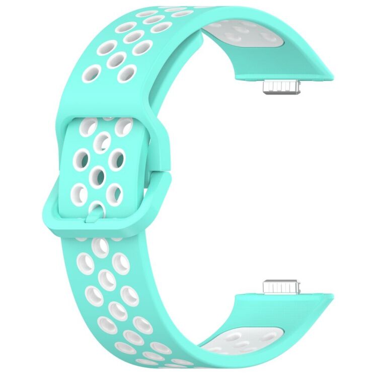 Ремінець Deexe Dual Color для Huawei Watch Fit 3 - Teal / White: фото 2 з 7