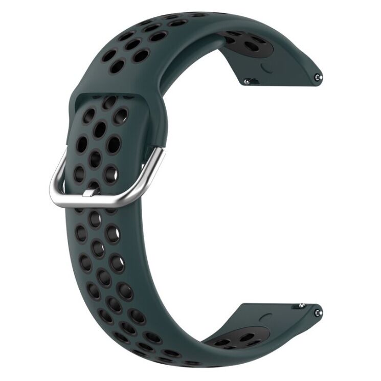 Ремешок Deexe Dual Color для Samsung Galaxy Watch 3 (41mm) - Dark Green / Black: фото 1 из 5