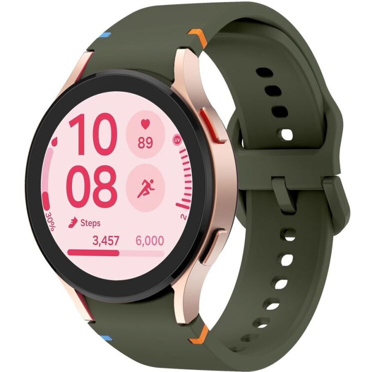 Ремешок Deexe Elino Strap для Samsung Galaxy Watch 4 / 5 / 6 / 7 / FE (40mm) - Army Green: фото 2 из 6
