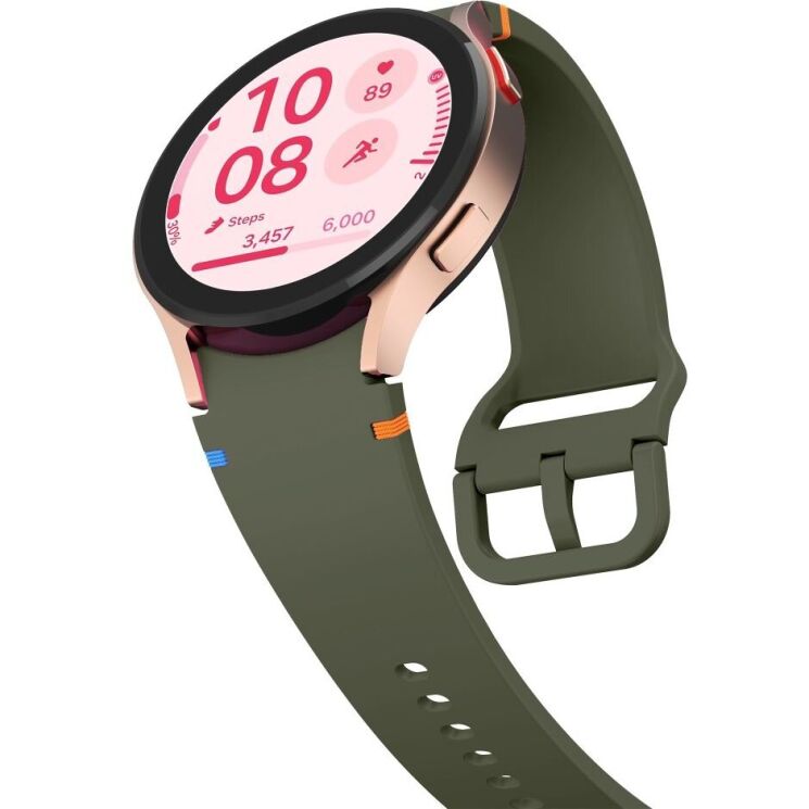 Ремешок Deexe Elino Strap для Samsung Galaxy Watch 4 / 5 / 6 / 7 / FE (40mm) - Army Green: фото 4 из 6