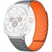 Ремінець Deexe Flexible Fit для Samsung Galaxy Watch Ultra (47mm) / Ultra (2025) - Silver / Orange: фото 1 з 2