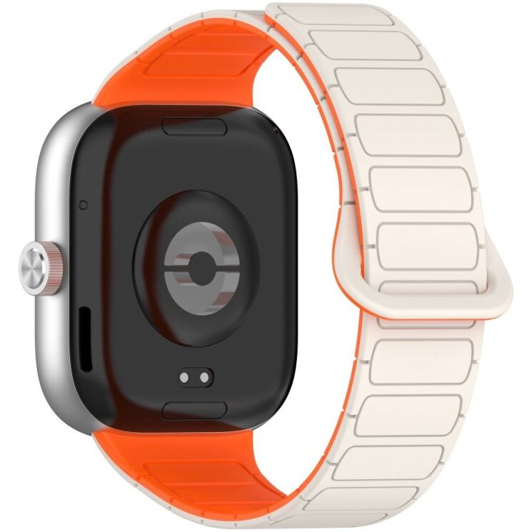 Ремешок Deexe Flexible Fit для Xiaomi Redmi Watch 4 / Mi Smart Band 8 Pro / Band 9 Pro - Orange / White: фото 1 из 6