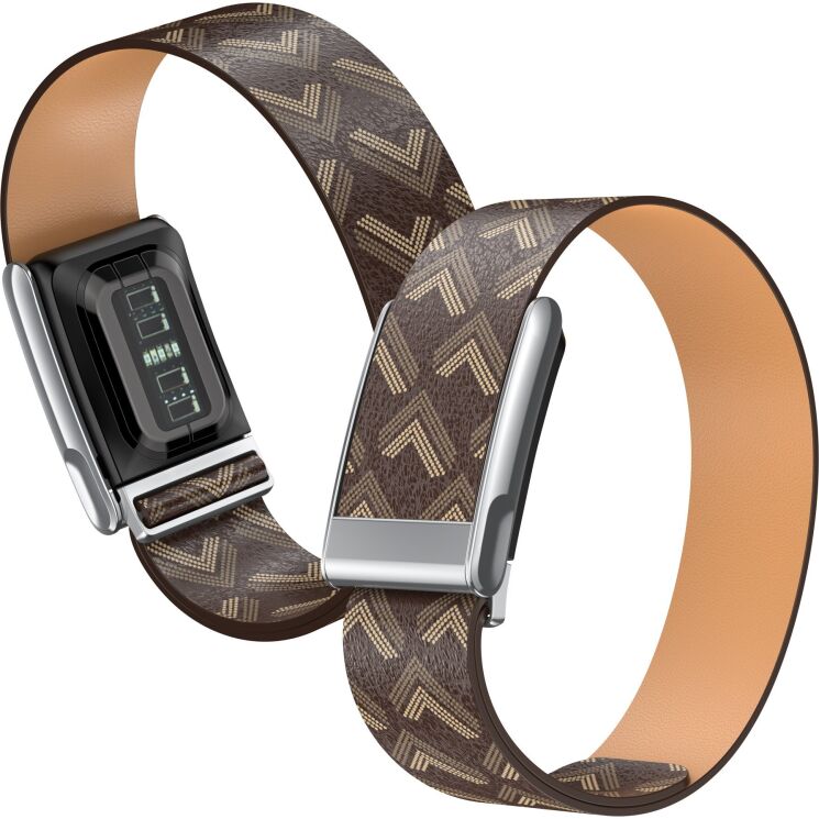 Ремінець Deexe Leather Pattern для WHOOP 5.0 / MG - Brown (403117Z) Ремінець Deexe Leather Pattern для WHOOP 5.0 / MG - Brown: фото 3 з 8