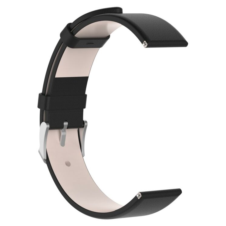 Ремінець Deexe Leather Strap для Samsung Galaxy Watch 42mm / Watch 3 41mm - Black: фото 2 з 4