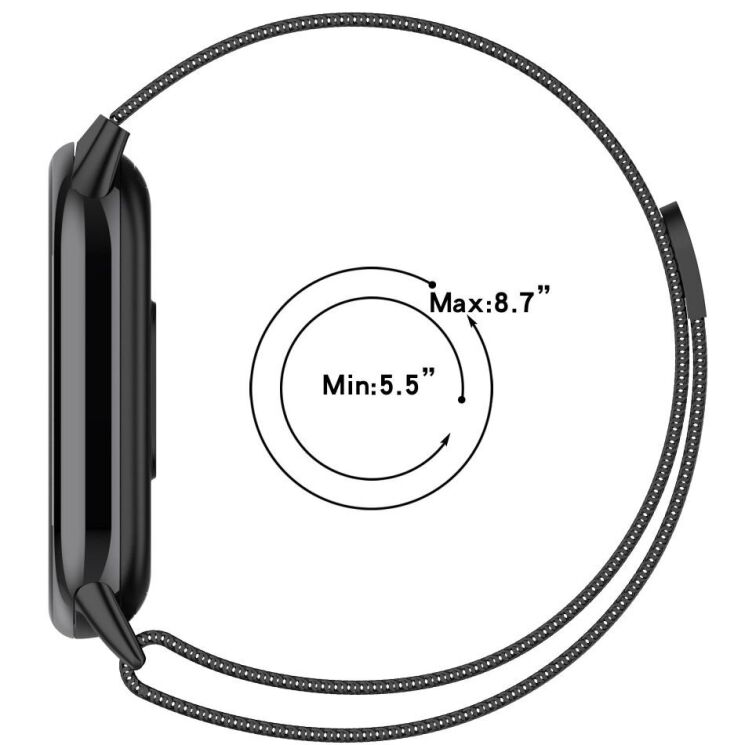 Ремешок Deexe Milanese Stainless Steel для Xiaomi Mi Smart Band 8 / 9 - Grey: фото 8 из 8