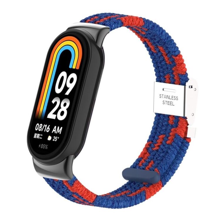 Ремешок Deexe Nylon Bracelet для Xiaomi Mi Smart Band 8 / 9 - Blue / Red: фото 5 из 6