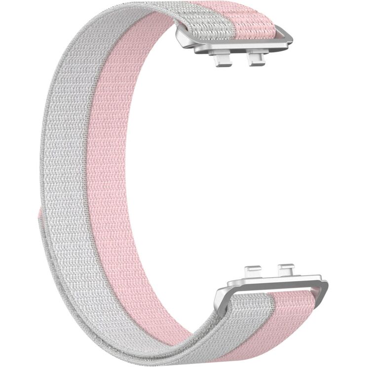Ремешок Deexe Nylon Loop для Huawei Band 11 Pro / Band 11 - Pink / Grey (410606PG) Ремешок Deexe Nylon Loop для Huawei Band 11 Pro / Band 11 - Pink / Grey: фото 2 из 5