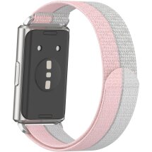 Ремешок Deexe Nylon Loop для Huawei Band 11 Pro / Band 11 - Pink / Grey: фото 1 из 5
