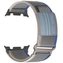 Ремінець Deexe Nylon Magic Tape для Samsung Galaxy Watch 8 (40/44mm) / 8 Classic - Blue / Grey: фото 1 з 4