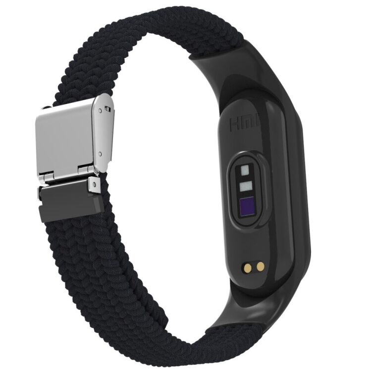 Ремешок Deexe Nylon Strap для Xiaomi Mi Band 7 - Black: фото 3 из 5