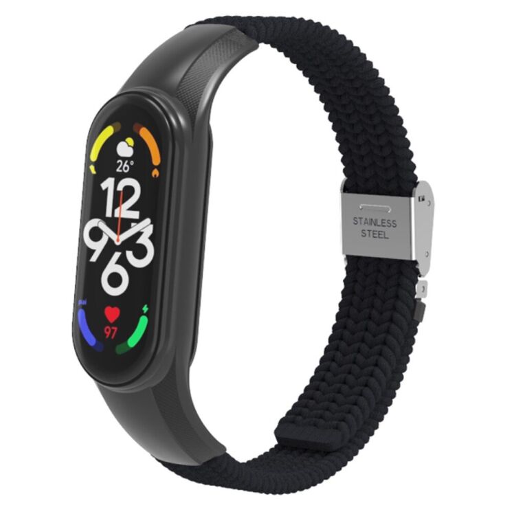 Ремешок Deexe Nylon Strap для Xiaomi Mi Band 7 - Black: фото 4 из 5