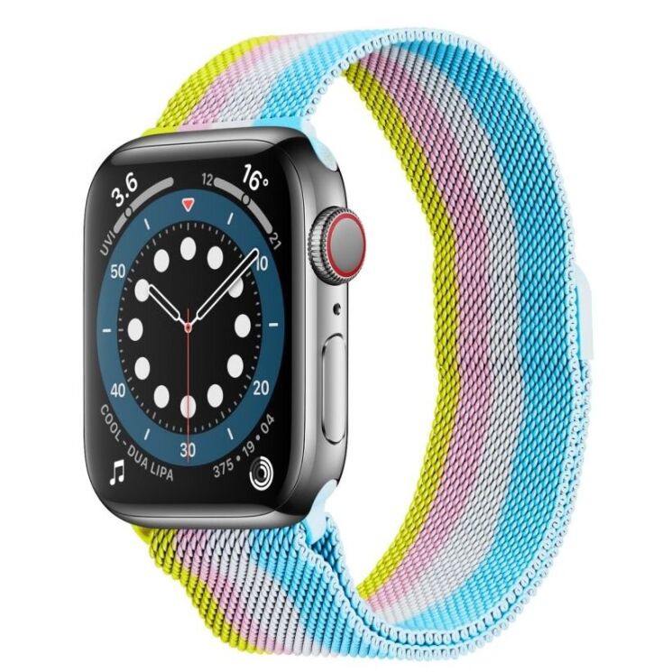Ремінець Deexe Rainbow Loop для Apple Watch 42 (Series 10/11) / 41 / 40 / SE 40 / 38 - Yellow / Pink / Silver / Blue: фото 2 з 4