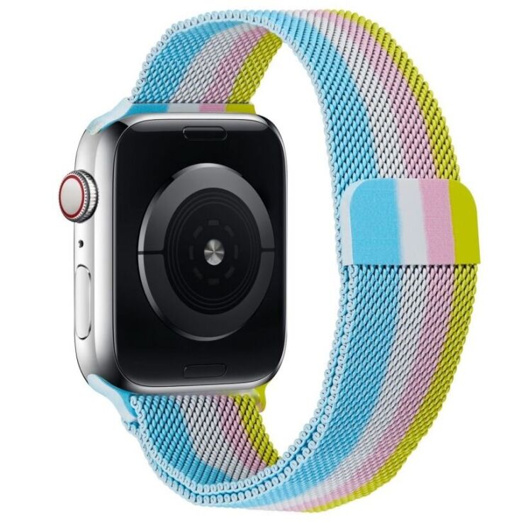 Ремінець Deexe Rainbow Loop для Apple Watch 42 (Series 10/11) / 41 / 40 / SE 40 / 38 - Yellow / Pink / Silver / Blue: фото 1 з 4