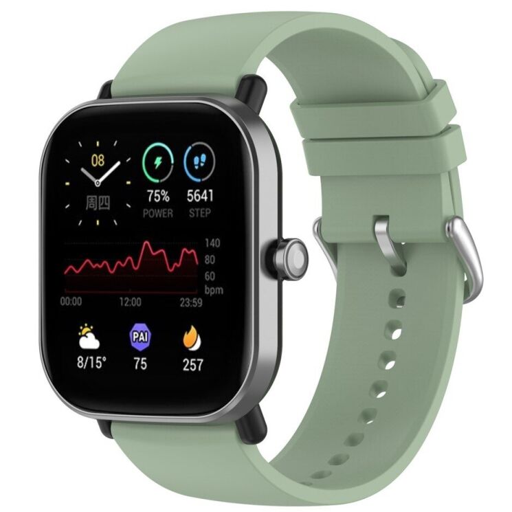 Ремешок Deexe Silicone Band для часов с шириной крепления 22мм - Light Green: фото 2 из 10