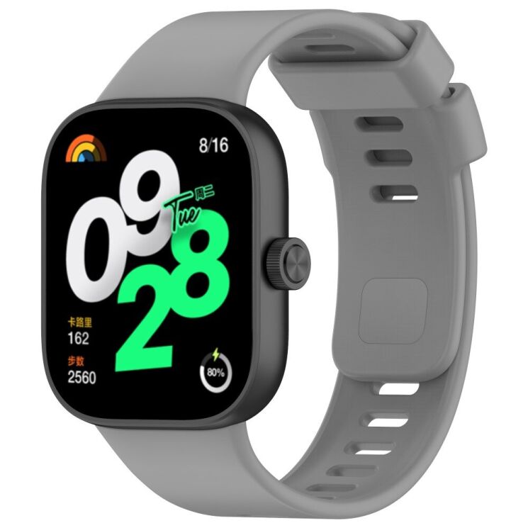 Ремінець Deexe Silicone Strap для Xiaomi Redmi Watch 4 / Mi Smart Band 8 Pro / Band 9 Pro - Grey: фото 2 з 6