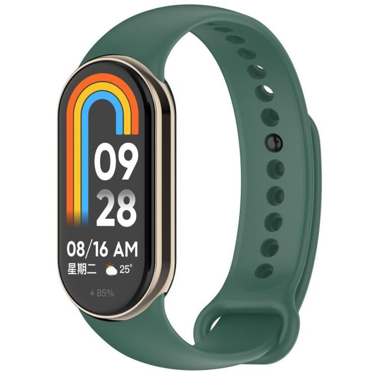 Ремешок Deexe Soft Silicone для Xiaomi Mi Smart Band 8 / 9 - Dark Green: фото 2 из 5