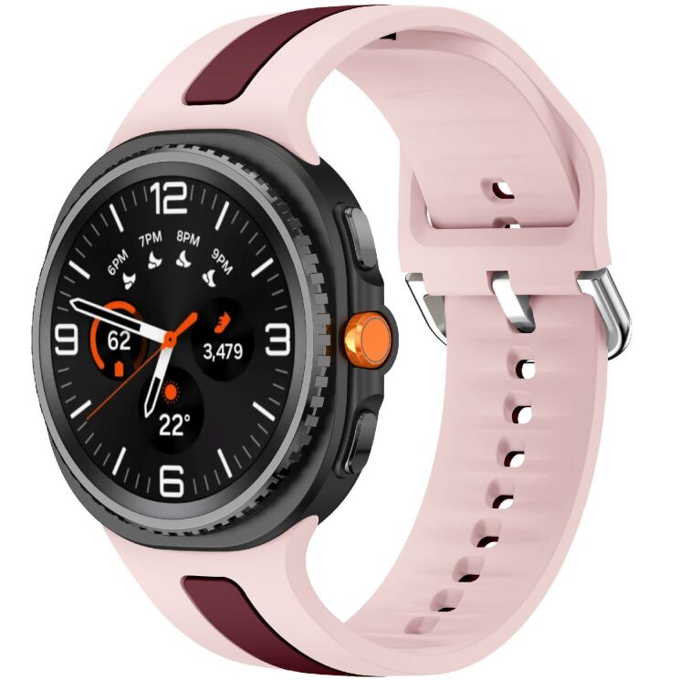 Ремешок Deexe Sport Strap для Samsung Galaxy Watch 8 (40/44mm) / 8 Classic - Pink / Wine Red (384178PW) Ремешок Deexe Sport Strap для Samsung Galaxy Watch 8 (40/44mm) / 8 Classic - Pink / Wine Red: фото 2 из 6